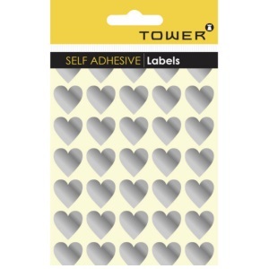 HEART STICKERS SILVER (160 STICKERS)