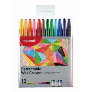 RETRACTABLE CRAYONS MONAMI 12PK