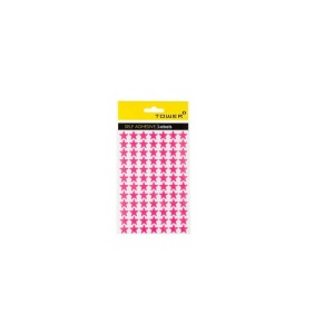 LABEL STARS FLU PINK 168 LABELS