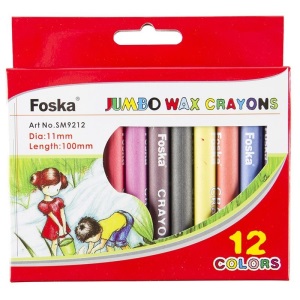 CRAYONS WAX FOSKA JUMBO 12PK