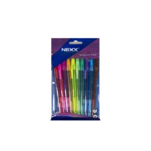 PEN BALL POINT NEXX ASSRTD COLOURS 10PK