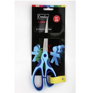 SCISSORS CROXLEY SOFT GRIP 21CM BLUE